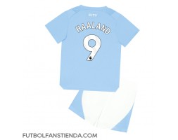 Manchester City Erling Haaland #9 Primera Equipación Niños 2023-24 Manga Corta (+ Pantalones cortos)
